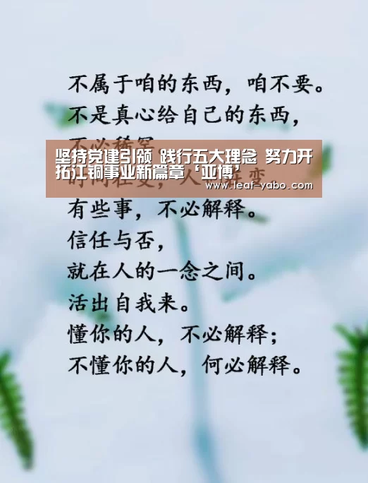 坚持党建引领 践行五大理念 努力开拓江铜事业新篇章‘亚博’(图3)